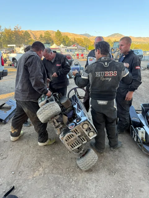 Friends in the pits